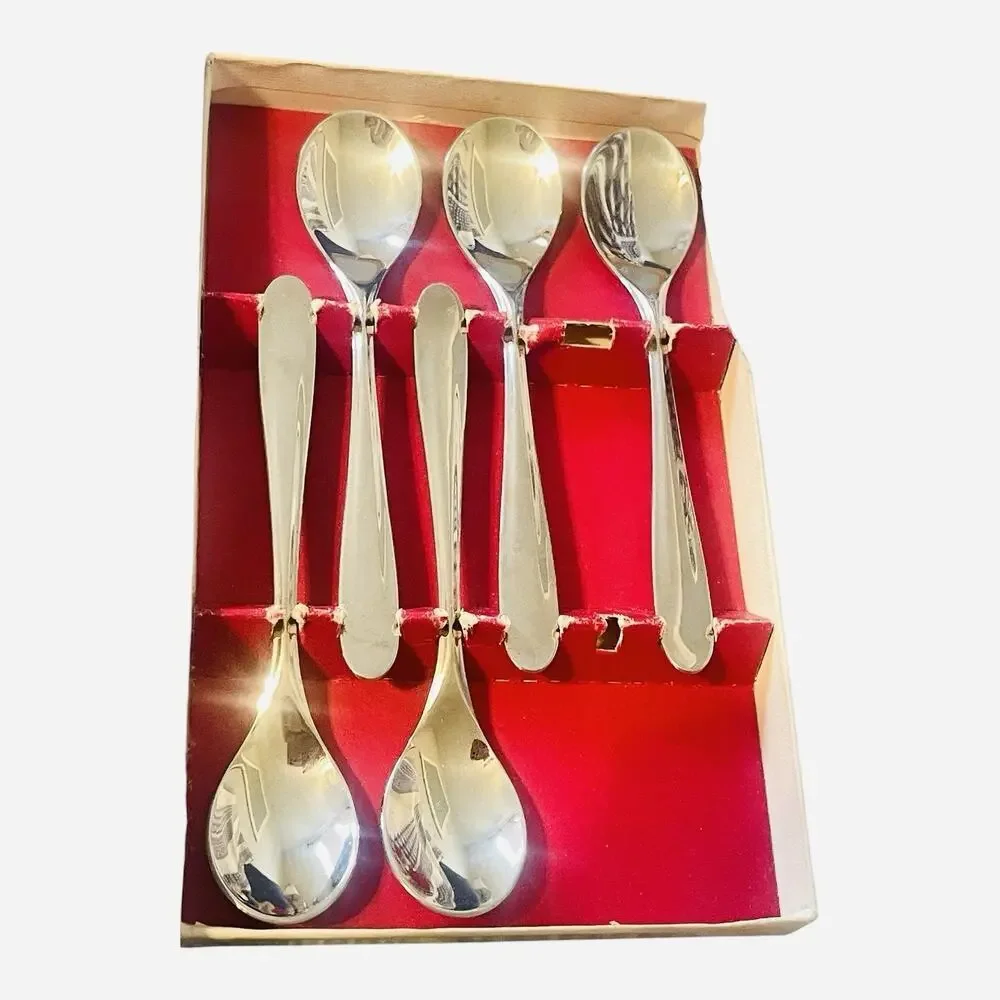 Vintage Marke Tischfein Demitasse Egg Spoons Set Of 5 Stainless Steel 18/8